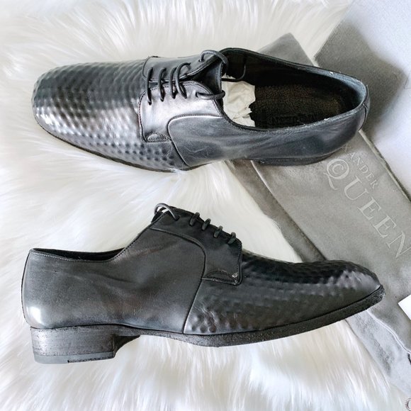 Alexander McQueen Dyed Black Oxford Leather Shoes main image 11